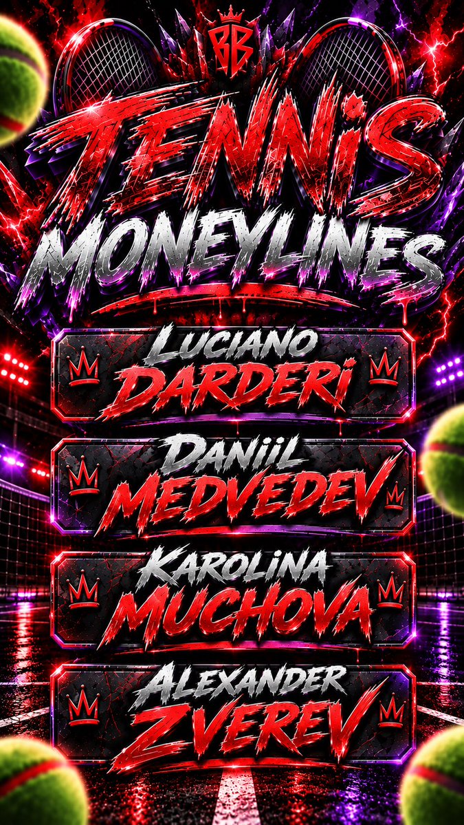 BankrollBull1es's tweet photo. 🎾 Tennis Moneylines 10/02

Got 4 plays on the board today and I’m feeling good about this card.

Nothing crazy, just trying to stay sharp and keep stacking wins. 💰

Let’s have a day. 🤝

#TennisPicks #TennisBetting #Moneyline #SportsBetting https://t.co/ThgrTDfHbb
