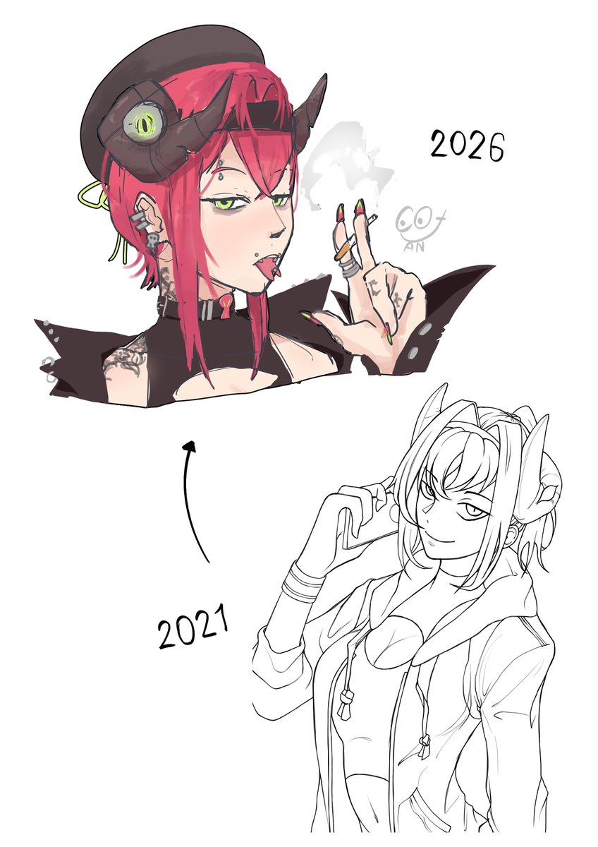 c0ttan's tweet photo. Thank you, me, for never giving up drawing. (5 Y)
#digitalart  #OC #drawthisagain #redraw #GlowUpChallenge https://t.co/0aBzkhmqOr