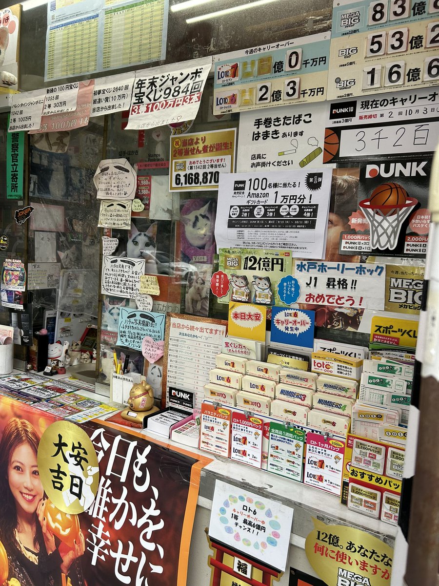 bongotw's tweet photo. ちょっと #水戸駅 経由でちいかわ漁ってくる。
宝くじ売り場のアイドル、猫の八ちゃんは高齢の為お会い出来なかった。
残念。 https://t.co/fHnjVEDHNv