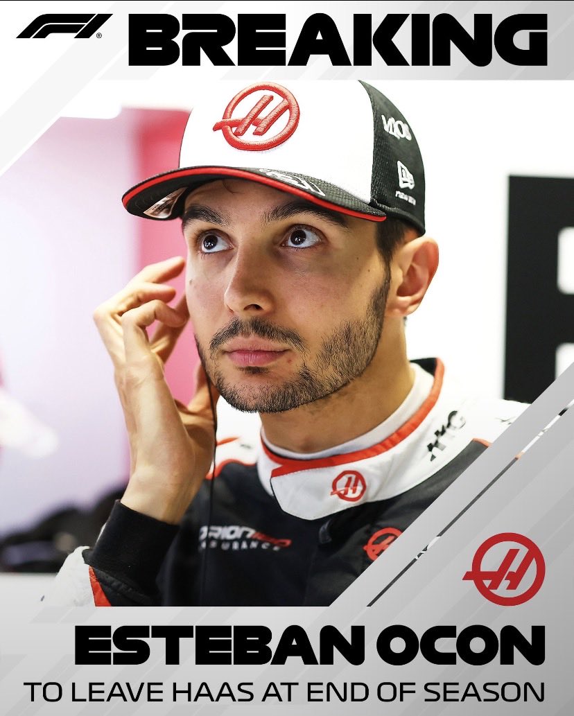ApexxMav's tweet photo. BREAKING: Esteban Ocon has officially confirmed he will part ways with Haas after this season.
#Ocon #f1 #Haas https://t.co/5RK5wOD5ZA