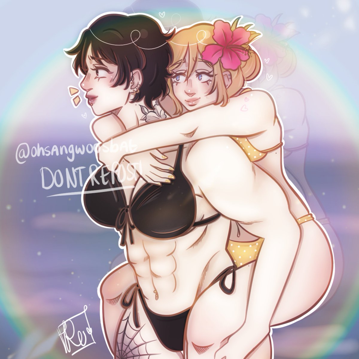 ohsangwoosbat's tweet photo. yuritober day 2 - beach episode☀️🌊
#yuritober2026 #mikahisu #historiareiss #mikasaackerman #aot #attackontitan #wlw https://t.co/WARZGorFo7