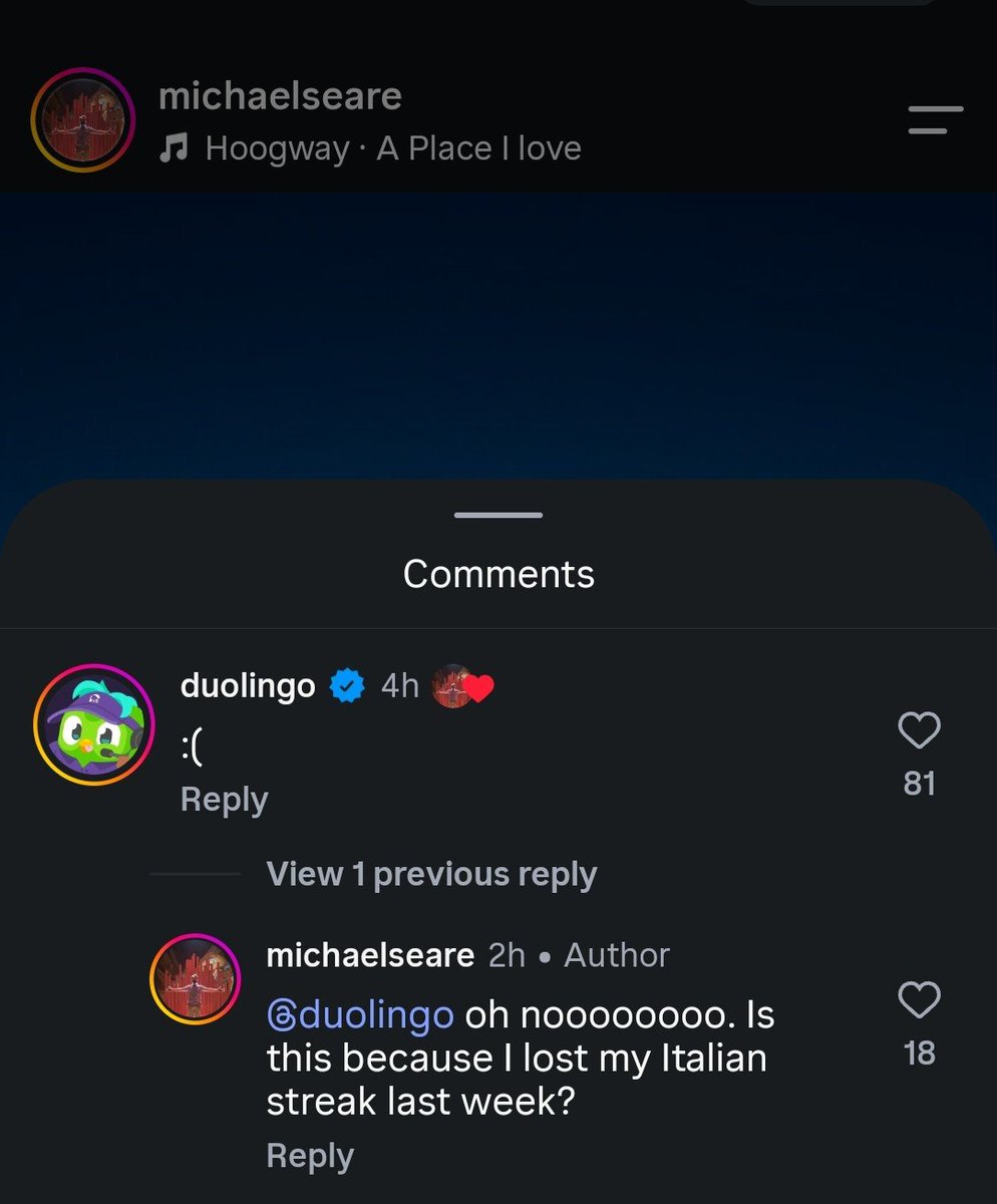 GhostMotions's tweet photo. @deliicait Duolingo is in the comments 😭 https://t.co/mbKMCQCmQJ