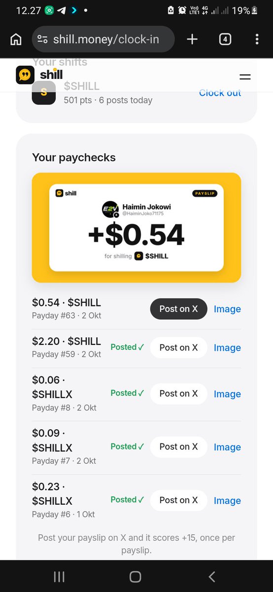 HaiminJoko71175's tweet photo. I got paid again to $SHILL 💸 https://t.co/iaYGMrtSBC 

I got paid 0.54 
Register : https://t.co/pwZW1qTe5s
Hold 10k $SHILL
Share on x 

CA
0x93cfF6Dc0cf59680b8d85b9F3312a24bF1a7c1D8

$SHILL 
#SHILL https://t.co/QPjhuGiW8O