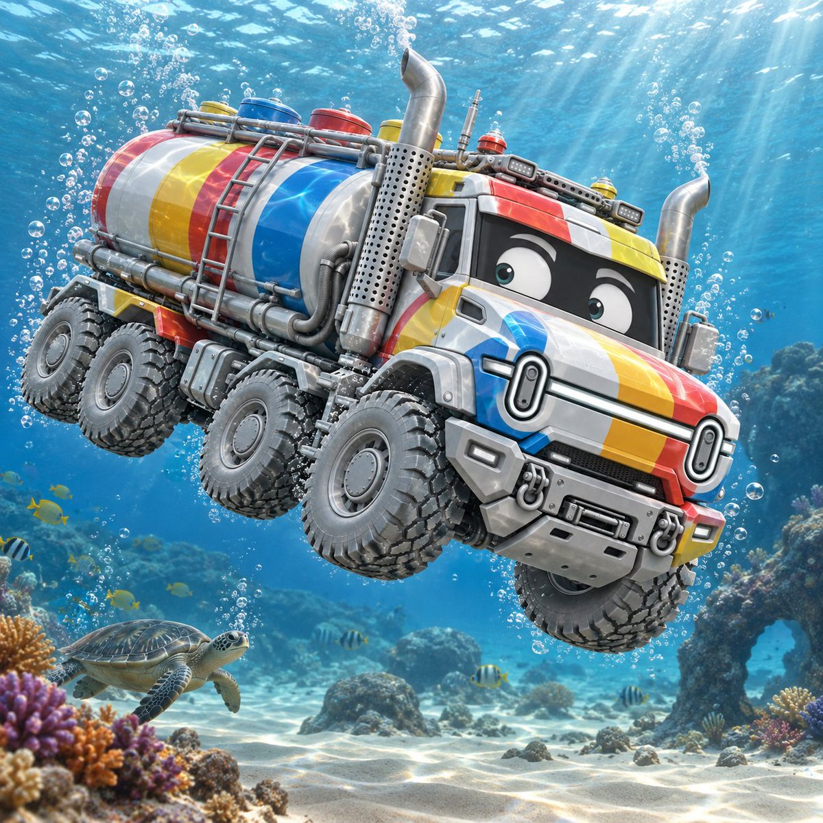 DieselOnHood's tweet photo. $DIESEL is a multi ton petroleum transport vehicle under water https://t.co/5Ib1U47oYW