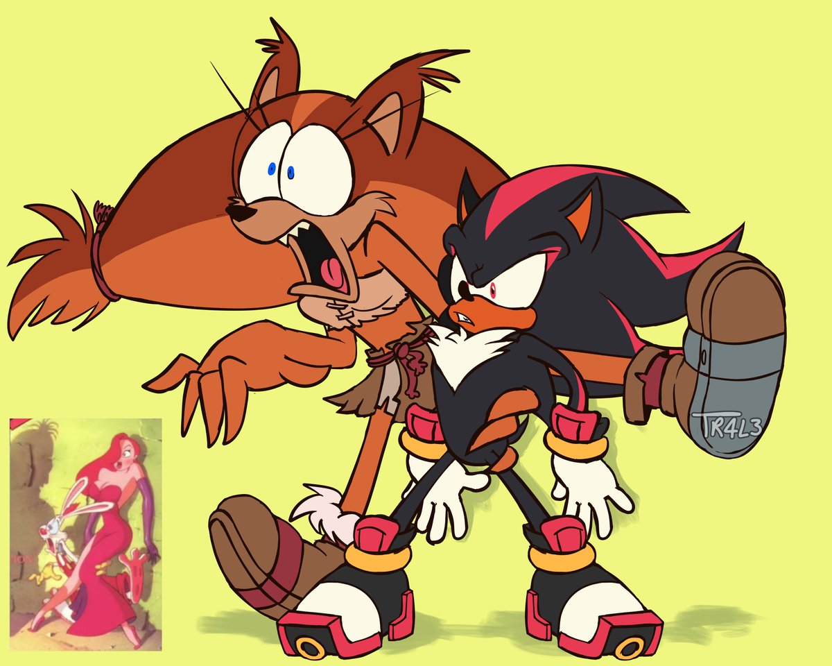 TR4L3_'s tweet photo. Me da gracia dibujar a Sticks de forma más exageradamente expresiva que a Shadow 
#ShadSticks #ChaosTheory #SticksTheBadger #ShadowTheHedgehog https://t.co/HvuB6mOkdc