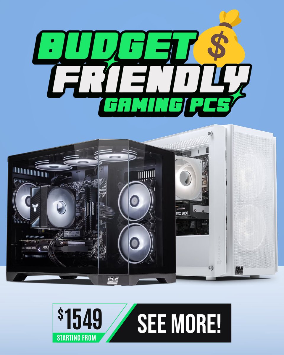 PLEComputers's tweet photo. Gaming doesn't have to break the bank. 💸

Check out our Budget Friendly Gaming PCs 👀
👉 https://t.co/sBJxFcfrQ3 https://t.co/CKv33SEPuB