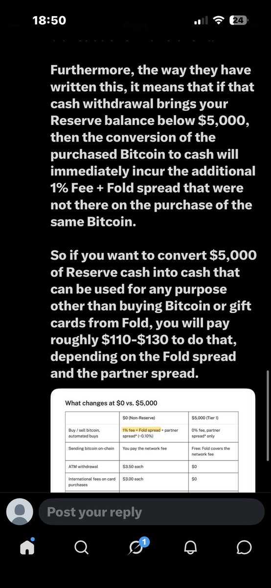 blkgeekrdr's tweet photo. @willreeves @fold_app @Ionic_mia I withdrew everything. I’m done. You must of forgotten “Don’t trust VERIFY” Your Q1 report is public. None of us think the risk you’re asking is worth 0.25%, “no spread,” “no fees.” You doing understand Bitcoiners if you thought we weren’t gonna model out your marketing lies https://t.co/y1bbxDTPna