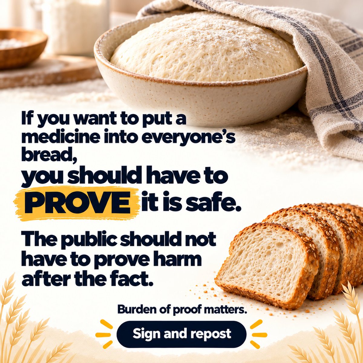 ClareCraigPath's tweet photo. The burden of proof lies with the people putting folic acid into our food.

They have not done the work.

There is evidence of harm.

Sign the petition. https://t.co/wGsP5nrWEF