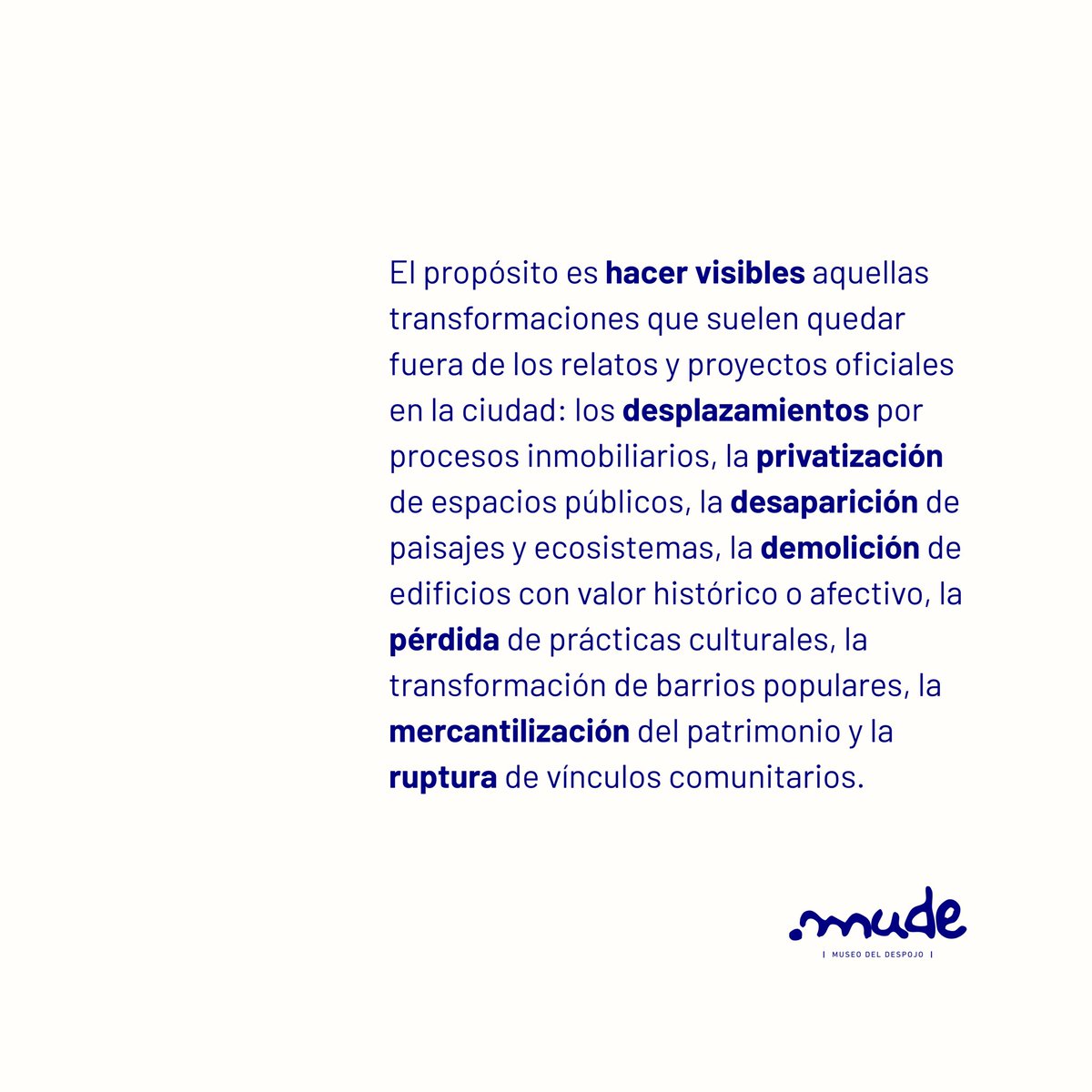 tapanco_lab's tweet photo. No es casualidad haber elegido este día para anunciar y presentarles el « MUDE | MUSEO [expandido] DEL DESPOJO ». Un ejercicio que se plantea ambicioso y abarcador de todo lo que hemos hecho hasta ahora, con todo lo que se vendrá en el futuro (de todxs) … https://t.co/Tod9OvcUhL