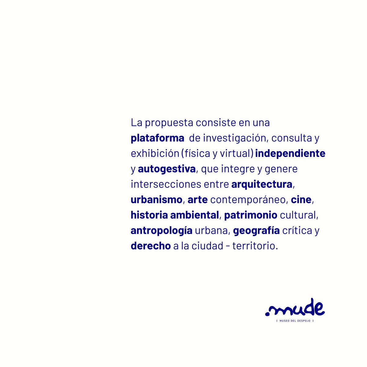 tapanco_lab's tweet photo. No es casualidad haber elegido este día para anunciar y presentarles el « MUDE | MUSEO [expandido] DEL DESPOJO ». Un ejercicio que se plantea ambicioso y abarcador de todo lo que hemos hecho hasta ahora, con todo lo que se vendrá en el futuro (de todxs) … https://t.co/Tod9OvcUhL