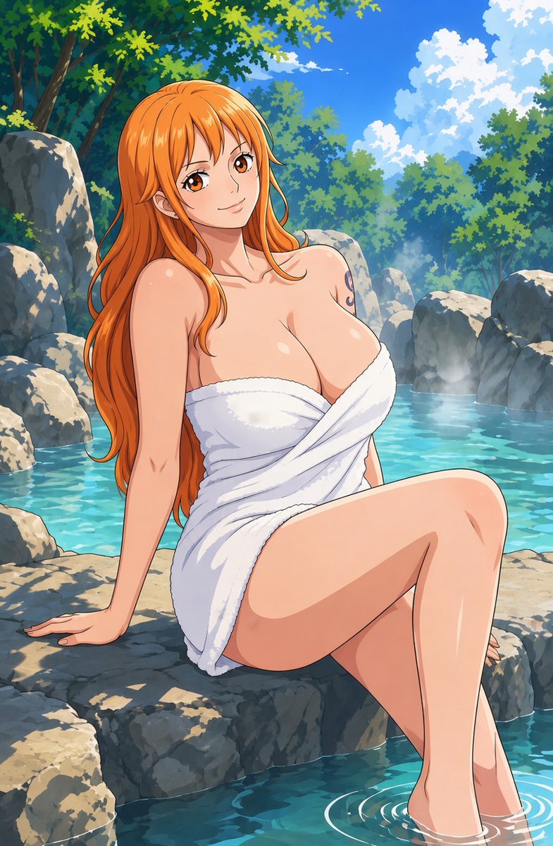 NicolasBus5012's tweet photo. #nami takes a relaxing #onsen in full #nature #onepiece #OnePieceAnime https://t.co/WZDkjwGTZ5