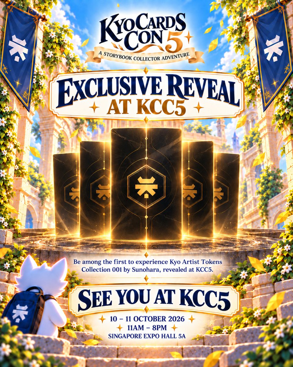 kyocards's tweet photo. More than S$25,000 worth of prizes. 
One weekend of collecting. 👀 

Kyo Cards Con 5 is almost here. Here’s what’s waiting for you at KCC5: 

🎁 Lucky Draw prizes including 30th Anniversary ETBs, Radiance Booster Boxes and Vendetta Slim Boxes 

🕹️ Claw Machine prizes packed with sealed products, artist items, vouchers and more 

🏆 Kyo Cards Showdown 5, proudly presented by Secret Card Society, with up to S$20,000 in prizes

📅 10–11 October 2026 
🕚 11AM–8PM 
📍 Singapore EXPO Hall 5A 

See you at KCC5. 

#KyoCards #KCC5 #KyoCardsCon #TCG #PokemonTCG #Riftbound