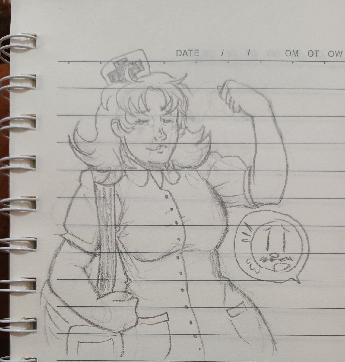 Palintr4's tweet photo. Día 1: Personaje secundario 🚑
Después de un turno de 12 horas la enfermera regresó a casa como una campeona por salvar vidas 🤍 (ci, voy a intentar participar con los dibujos menos detallados posibles porque no me da la vida, esté si lo detallé xD)
#DogmanTober2026 https://t.co/qds0q2GZO0