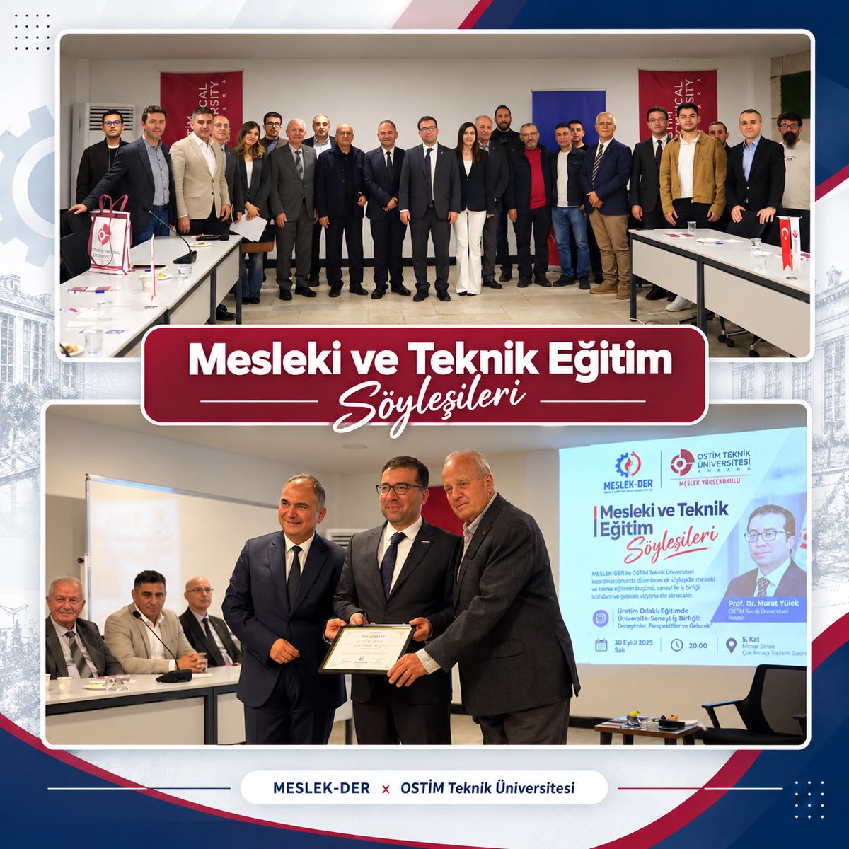 Meslek_Der's tweet photo. MESLEK-DER ile @ostimteknikuniv koordinasyonunda gerçekleştirdiğimiz Mesleki ve Teknik Eğitim Söyleşilerinde; hüner, değer, girişimcilik ve üniversite–sanayi iş birliğini @myulek ile konuştuk.

Haber 👉 https://t.co/DIelokIHqI https://t.co/AYFVKfwrnm