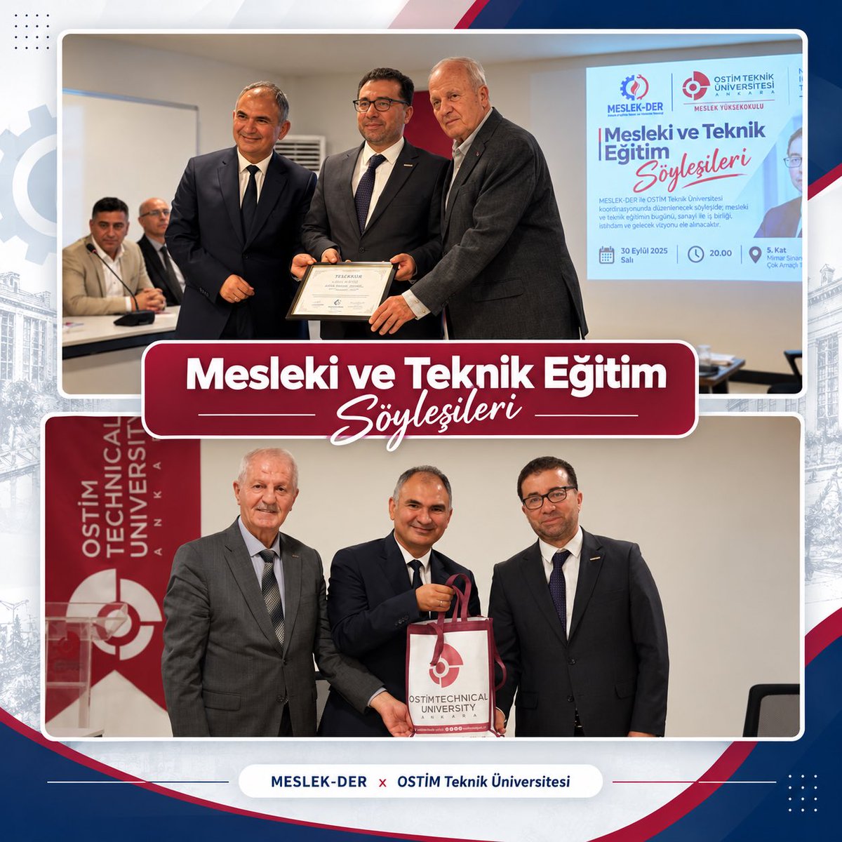 Meslek_Der's tweet photo. MESLEK-DER ile @ostimteknikuniv koordinasyonunda gerçekleştirdiğimiz Mesleki ve Teknik Eğitim Söyleşilerinde; hüner, değer, girişimcilik ve üniversite–sanayi iş birliğini @myulek ile konuştuk.

Haber 👉 https://t.co/DIelokIHqI https://t.co/AYFVKfwrnm