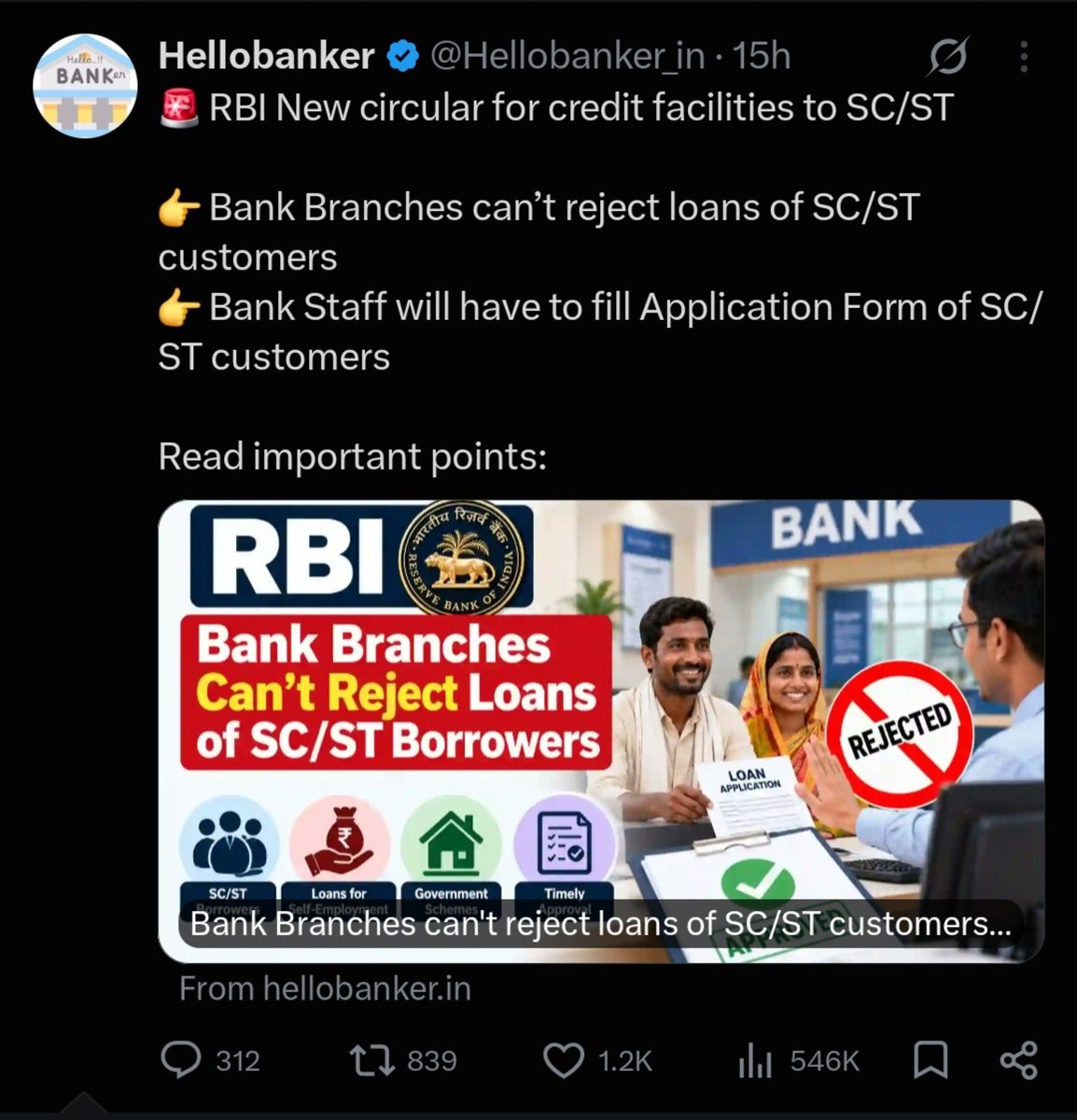 immgkj_'s tweet photo. A month ago Dilip Mandal was talking about handing over large amount of money to SCTs in the name of loans through banks. Mandal is part of Modi's government.
A month later RBI issued a circular across same lines.
So basically Dilip Mandal was asked by Modi's BJP to test the water and public reaction by discussing this step before implementation.
People didn't take it seriously then and now it got implemented.
This also shows that BJP and Modi have accepted to lose GC vote and they want to capitalize on their newly carved public image of being an Ambedkarite party.
In my understanding BJP will announce private sector reservation in one form or the other in order to win 2029 elections under this strategy of maximum Bahujanwad.