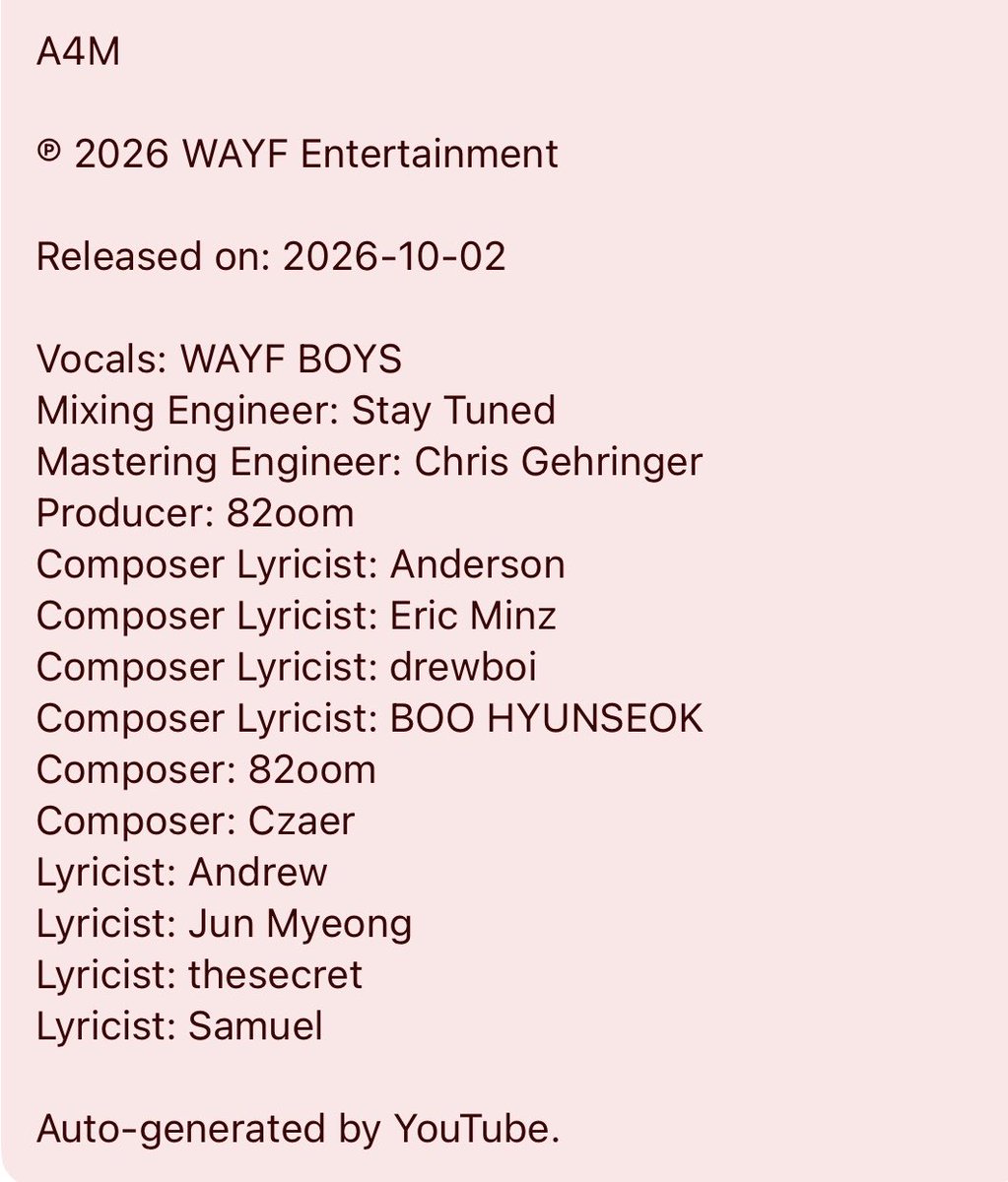 wayfandrew_'s tweet photo. A4M Credits: https://t.co/Qg4jBBh2OE
