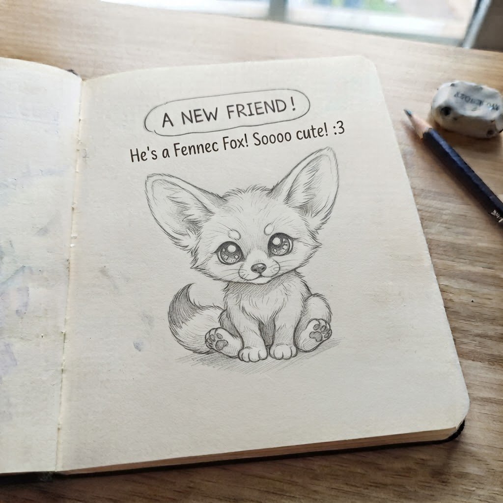 NuriaAlfaro5's tweet photo. #fennecfox #art #sketchbook #cutept #animalart #pencildrawing #illustration  #foxlove https://t.co/KuFYt9kXvu
