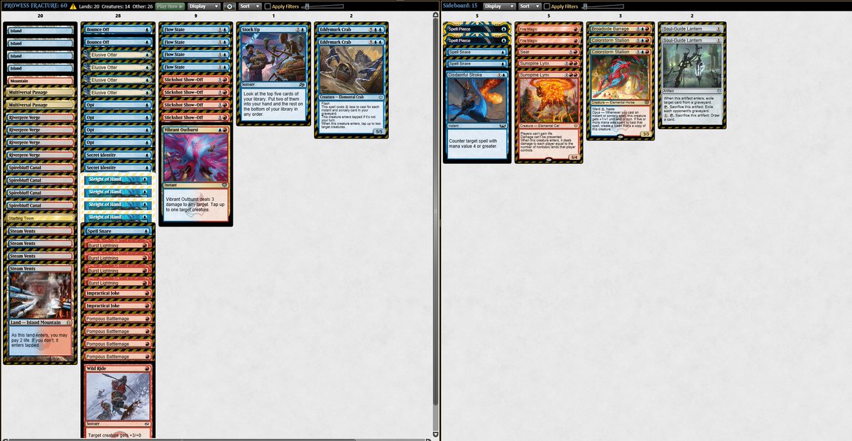 MoscatoAdriano's tweet photo. Splitted the Standard Challange with modified UR Prowess! 🔥
Decklist is still missing something but i am in the right direction! 💪
Arena championship deck locked? https://t.co/ObPQnZt9MM
