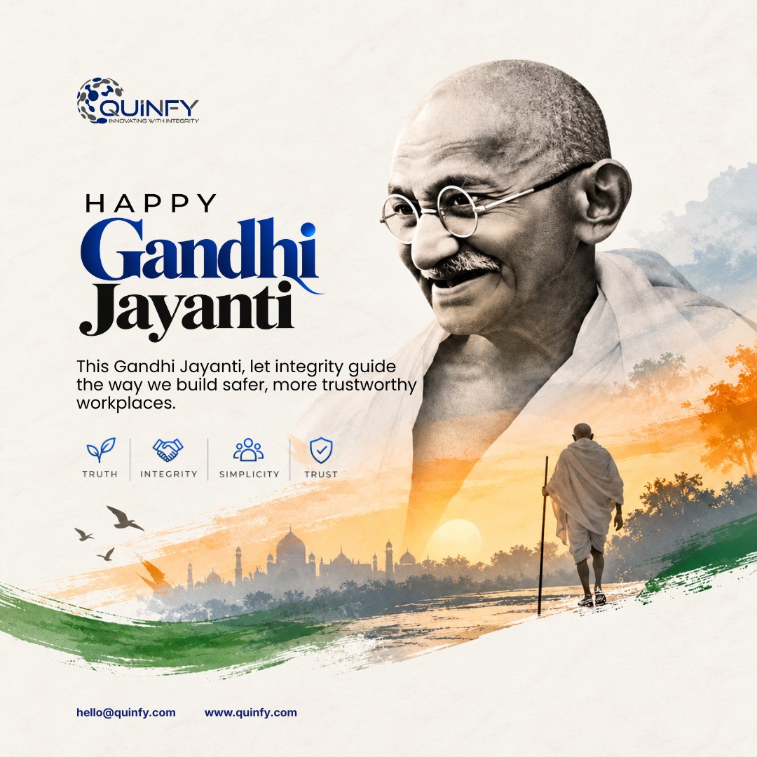 quinfy's tweet photo. 🕊️ Truth. Integrity. Trust.
This Gandhi Jayanti, Quinfy celebrates the values that build stronger relationships and responsible businesses.
Because trust begins with verified facts.
🌿Happy Gandhi Jayanti!
#GandhiJayanti #TruthAndIntegrity #BuildingTrust #BGV #QuinfyTechnology https://t.co/c4XwLxYCzr