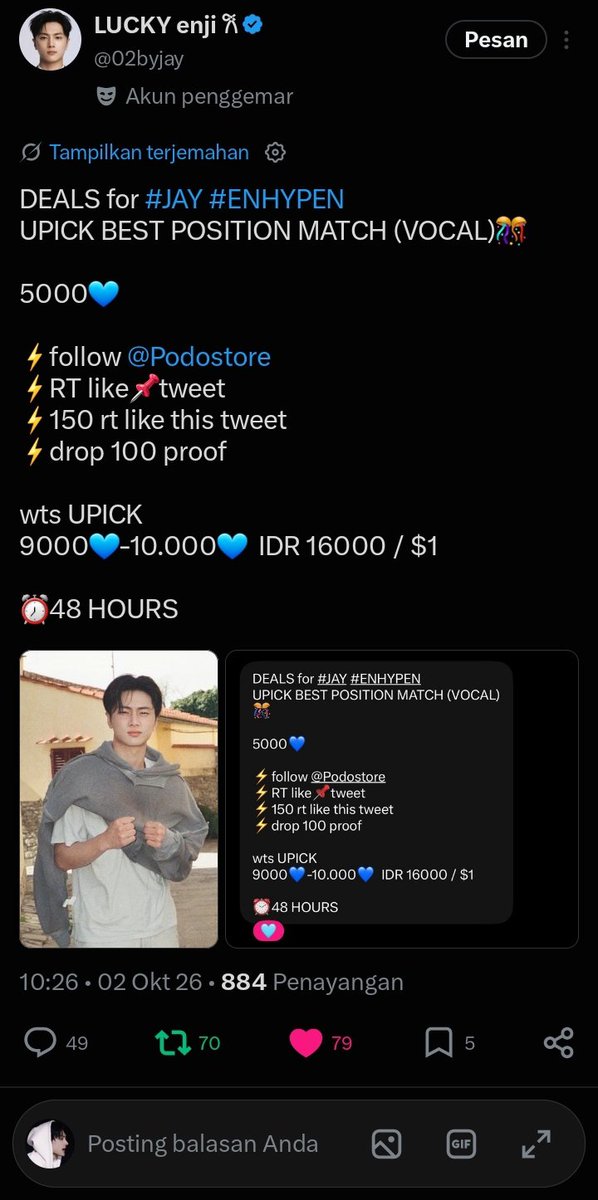 Wndyyyy27's tweet photo. @02byjay @Podostore For #ENHYPEN_JAY https://t.co/rePD6p1TLU