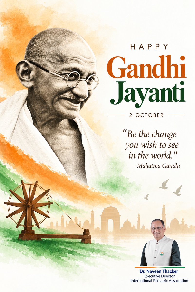 naveenthacker's tweet photo. Remembering the Father of the Nation, Mahatma Gandhi, on his birth anniversary.    May we continue to be the change we wish to see in the world. Happy Gandhi Jayanti
#GandhiJayanti #fatherofthenation #MahatmaGandhi #GandhiJayanti2026 #IndianLeaders https://t.co/zPjBUIQCnH