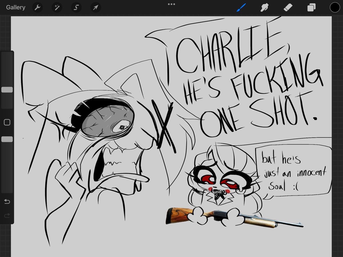 Serenityanimat1's tweet photo. How I imagine it goes. 

#HazbinHotel #chaggi https://t.co/cP9b4muqPt