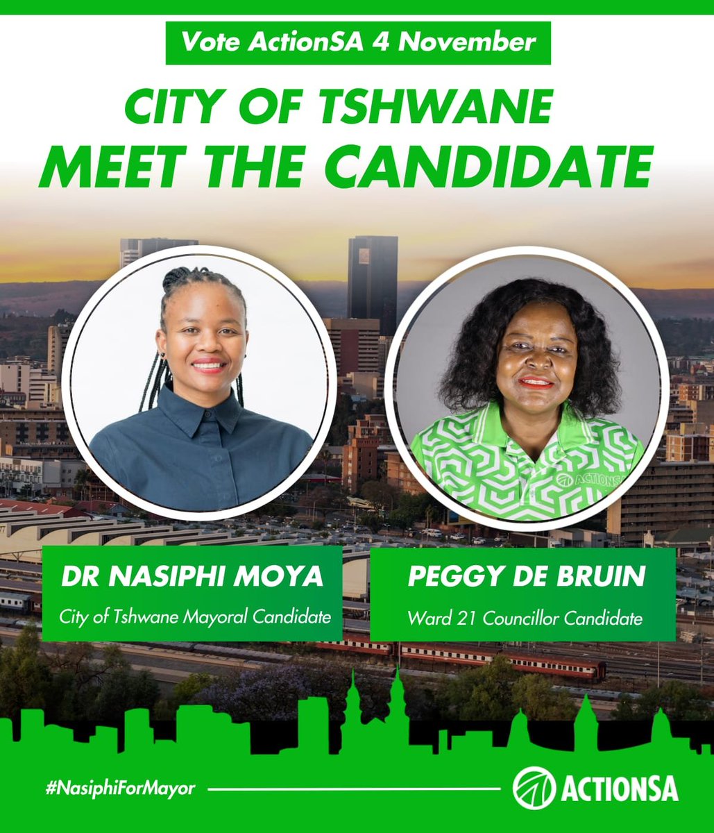 TshwaneActionsa's tweet photo. 💚 KHUPHUKA ACTIONSA 💚 #Mogomatšhemong #DrNasiphiMoyaForMayor #5MOREYEARS #fivemoreyears #ClockIt4DrNasiphiMoya It's FRIDAY 📌 Wear your ActionSA REGALIA with pride Be LOUD Be PROUD SHOW off STAND out #Khuphukafridays https://t.co/e3MVRfauzR