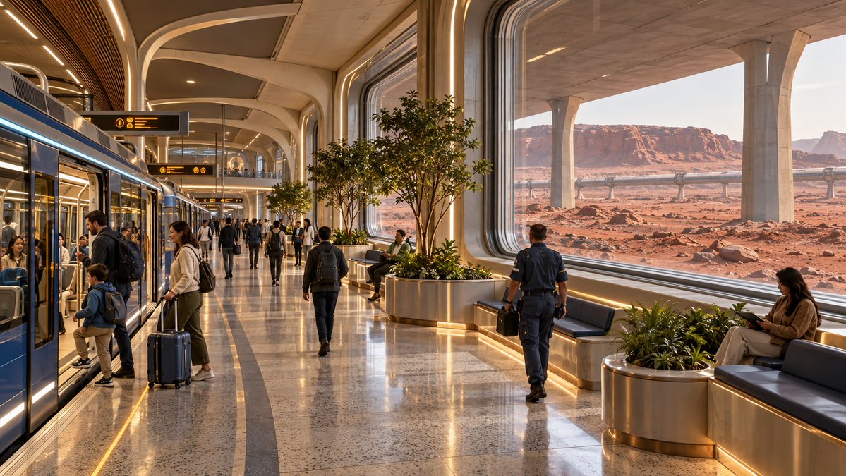 is_OwenLewis's tweet photo. This is the most realistic imagining of future life on Mars that I've done yet. Complete with heavy windows and overhang for cosmic ray protection. 

And even with all that, it can still be a beautiful place. https://t.co/PpgWheawYd