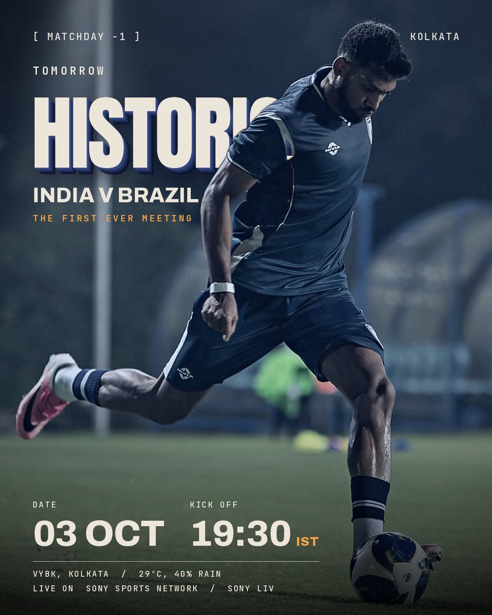 OdishaFC's tweet photo. Can’t get any bigger than this 🐯🇮🇳

#OdishaFC #BackTheBlue #IndianFootball #INDBRA https://t.co/pyOLC0CTII