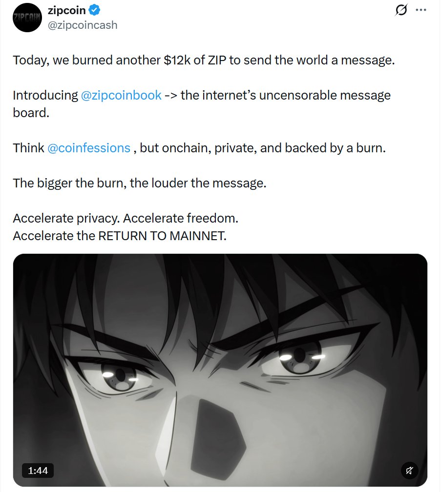 cfm_sol's tweet photo. ethereum:0x4e67db19044549ff420860834c91b45bad298722 has already delivered a 1x return since its first day of posting on X, and the project is gradually shifting from its early literary narrative based on Vitalik’s Snowmoon toward a privacy application narrative supported by a real product and external attention.

0x4e67db19044549ff420860834c91b45bad298722 

It is not Vitalik’s token, and Vitalik has not endorsed it. The project’s core idea is to turn the privacy payments and burn-to-send-message concepts of Zipcoin in Snowmoon into an actual product on Ethereum.

In terms of its product, ZC has already built several core features:

Zip / Unzip: Users deposit ZC into a Privacy Pool and then withdraw it to a new wallet using a zero-knowledge proof, reducing the direct link between the depositing and withdrawing addresses.

Burn to Speak: Users burn ZC to publish on-chain messages. The amount of ZC burned affects the message’s ranking.

Doorstep: Users send messages to ENS names or wallet addresses by burning ZC to get the recipient’s attention. They can also attach private transfers.

ZipTeller: Connects private funds with zkmoney and supports private fund operations for zkmoney accounts.

These features mean ZC is no longer just a Meme borrowing a literary concept. It is a literary narrative token backed by an actual product. However, having a working product does not mean its privacy capabilities are mature, nor does it mean the market has developed real demand.

The most important recent development is the emergence of external attention. zkmoney has publicly mentioned Zipcoin and discussed using Zipcoin to fund zkmoney accounts privately. Meanwhile, the team has expanded the fund flow to the 0xbow ETH Privacy Pool, attempting to use a larger ETH privacy pool and then convert the funds into private DAI on zkmoney.

This means ZC is extending from an independent privacy application toward an entry point that connects with existing privacy infrastructure. Compared with demonstrations published by the team itself, attention and integration initiated by external products carry greater validation value.

However, external mentions and actual adoption are two different things. Although the number of deposits in the Privacy Pool has increased from around 9 to around 19, and wallets outside the team have begun using Burn to Speak, the overall scale remains small. External transaction volume through ZipTeller is also insufficient to demonstrate stable demand.

In terms of token mechanics, ZC already has fee, buyback, and burn mechanisms. Trading fees can flow into the treasury to support buybacks, burns, and development. Operations such as Zip and Unzip also have their own fees.

The theoretical cycle is:Trading volume growth → More fees → Buybacks and burns → Reduced circulating supply.

However, growth in trading fees mainly reflects token trading activity. It does not directly prove that the product is attracting real users. Compared with buybacks funded by trading activity, user-initiated burns resulting from actual product use provide stronger evidence of product demand.

Previously, around 8.5% of the supply had been burned, while approximately 4% of the supply was held at the vitalik.eth address. Most of the large early burns came from the team and developers. The tokens sent to Vitalik’s address were also not purchased by him voluntarily.

Therefore, these figures reinforce the market narrative more than they demonstrate organic adoption.

The market narrative is changing. The first wave of price action mainly traded the connection between Snowmoon and Vitalik. Now, zkmoney’s public mention and product integration have provided ZC with a new signal of external validation.

If more privacy wallets, Ethereum developers, and applications actively integrate with ZC in the future, it could gradually evolve from a literary-concept Meme into a privacy ecosystem asset with practical use cases.

But if external attention does not translate into sustained product usage, the market may continue to rely primarily on narrative premiums.

After rebounding from a market cap of around $5M to the previous high range of approximately $18M–$20M, ZC has already completed a significant first revaluation. At this stage, it is not enough to focus only on a price breakout. Product usage data must also be considered to determine whether the market has new fundamental support.

In my view, the main risks remain user adoption, privacy security, and token value capture. The small number of Privacy Pool participants limits the actual anonymity set. Some new components have not yet been audited, and the Entrypoint can still be upgraded. Growth in product usage also does not necessarily translate directly into value for the ZC token.

In addition, if interest in Snowmoon and Vitalik-related topics cools down before external user growth picks up, ZC could return to being a narrative trade heavily dependent on market sentiment.

My core view: ZC has completed the first step from a literary concept to an actual product. The recent public mention and product connection with zkmoney represent an important development in moving from team-driven validation toward external attention.

However, it has not yet demonstrated that real user demand has reached a meaningful scale.

The first wave traded the story of Vitalik and Snowmoon. For the next stage to support a more sustained market revaluation, the key requirement is real growth in product usage.

The most important things to watch next are whether Privacy Pool deposits grow from a few dozen to dozens or even hundreds, whether wallets outside the team continue to use Zip, Unzip, and Burn to Speak, and whether ZipTeller can generate stable external payment activity.

External attention is the catalyst. Real user growth is the core variable for ZC’s next stage.

Chart: https://t.co/xxZghXJkuQ