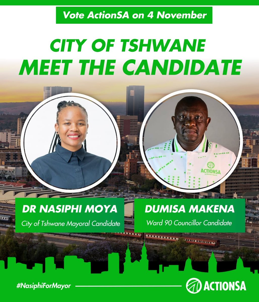 TshwaneActionsa's tweet photo. 💚 KHUPHUKA ACTIONSA 💚 #Mogomatšhemong #DrNasiphiMoyaForMayor #5MOREYEARS #fivemoreyears #ClockIt4DrNasiphiMoya It's FRIDAY 📌 WEAR your ActionSA REGALIA with pride Be LOUD Be PROUD SHOW off STAND out #Khuphukafridays Simplicity and all https://t.co/Qd2dg8r34G
