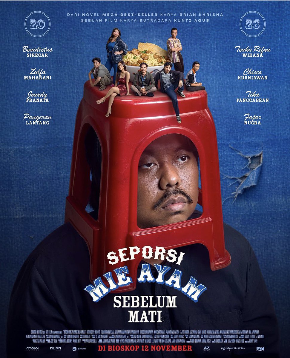 tvindonesiawkwk's tweet photo. Official poster Seporsi Mie Ayam Sebelum Mati, yang pernah baca bukunya penasaran sama filmnya gak? https://t.co/PQV7kYjOTU