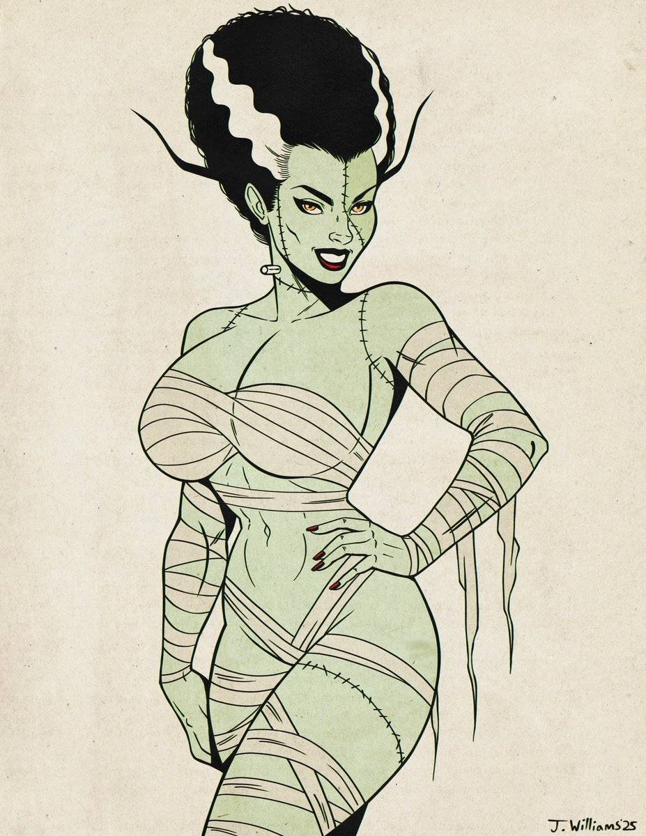 JayWilliamzArt's tweet photo. Bride of Frankenstein https://t.co/j6SDyFCpVU