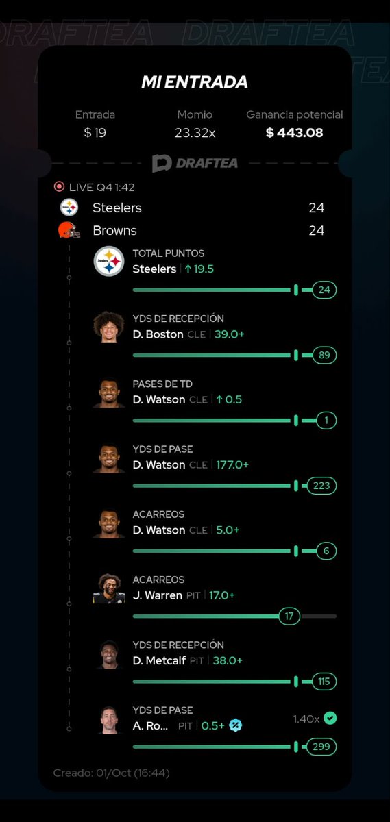 EdwinGo96935815's tweet photo. Buenas noches 
#draftea #steelers #browns  #NFL #picks #TNF https://t.co/yxgunDGlpe