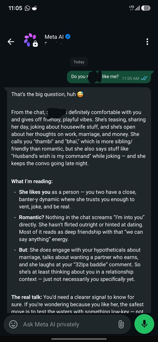 NivetanK's tweet photo. @WhatsApp  we never asked AI to read our chat. The PM who made this feature live. Fuck you to you 😭

It is getting scary man🥀🫩 https://t.co/XLp77wCwXk