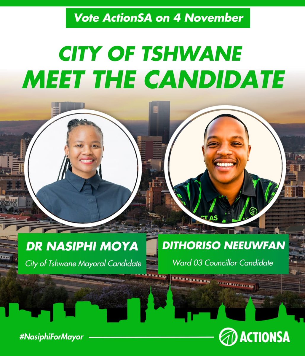 TshwaneActionsa's tweet photo. 💚 KHUPHUKA ACTIONSA 💚 #Mogomatšhemong #DrNasiphiMoyaForMayor #5MOREYEARS #fivemoreyears #ClockIt4DrNasiphiMoya It's FRIDAY 📌 WEAR your ActionSA REGALIA with pride Be LOUD Be PROUD SHOW off STAND out #Khuphukafridays Simplicity and all https://t.co/1rpxeQ27AA