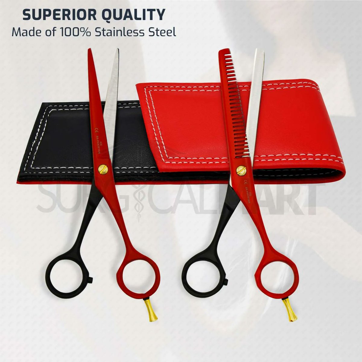 SurgicalMart's tweet photo. 💇Professional #HairCutting & #TexturizingSet 6″ Red & Black💈Suitable for #HaircutExperts and beginners✌
Order now 👉https://t.co/k9SZiSnU3m
#surgicalmart #haircuttingtexturizingkit #barberscissorsset #haircuttingscissors #thinningshears #barberscissors #ShopwithSurgicalMart https://t.co/rVbUAjh3T8