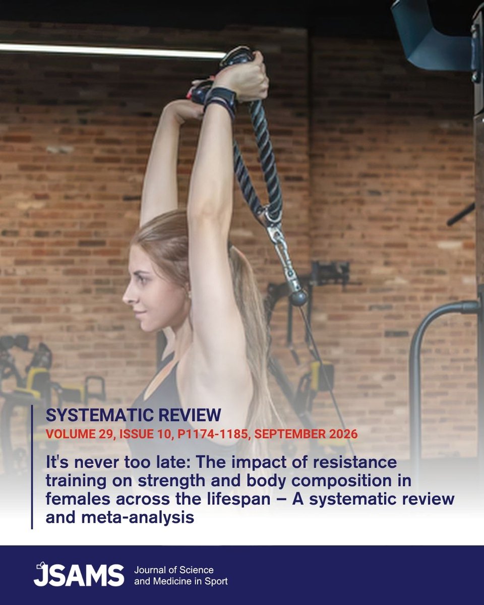 _JSAMS's tweet photo. A meta-analysis of 126 studies involving more than 4,000 women found resistance training improved muscular strength and muscle mass while reducing fat mass, suggesting general resistance training guidelines may be broadly applicable to women.

Read more: https://t.co/Q6GPvC9EX9 https://t.co/wnebM9A9a4