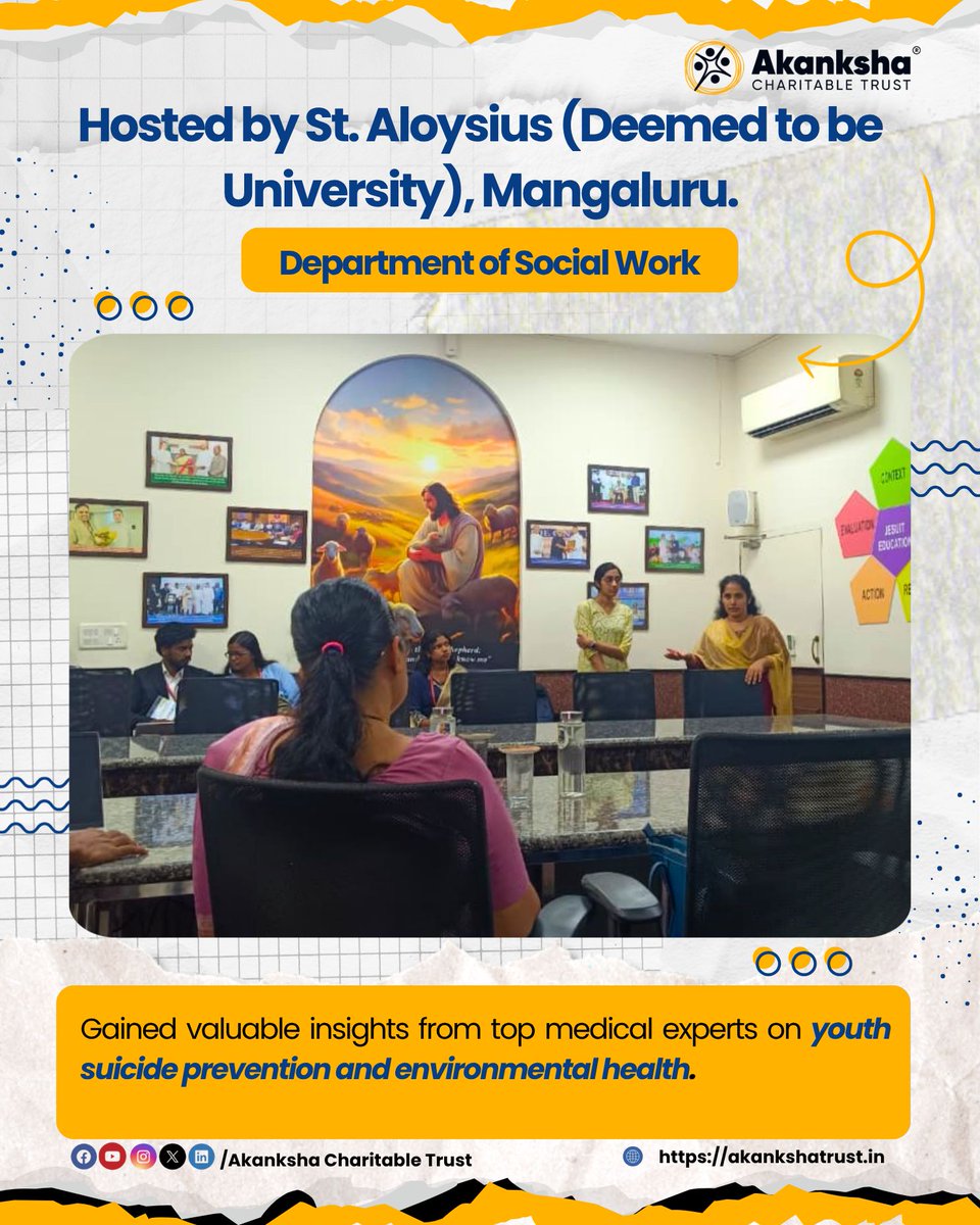 akanksha_trust's tweet photo. Akanksha Charitable Trust was honored to participate in SAMPRATHI–2026, a National Seminar on "Promoting Health and Well-being in a Changing World," organized by the Department of Social Work at St. Aloysius (Deemed to be University), Mangaluru.
#time_to_ACT #SAMPRATHI2026 https://t.co/58NKVVcuTB