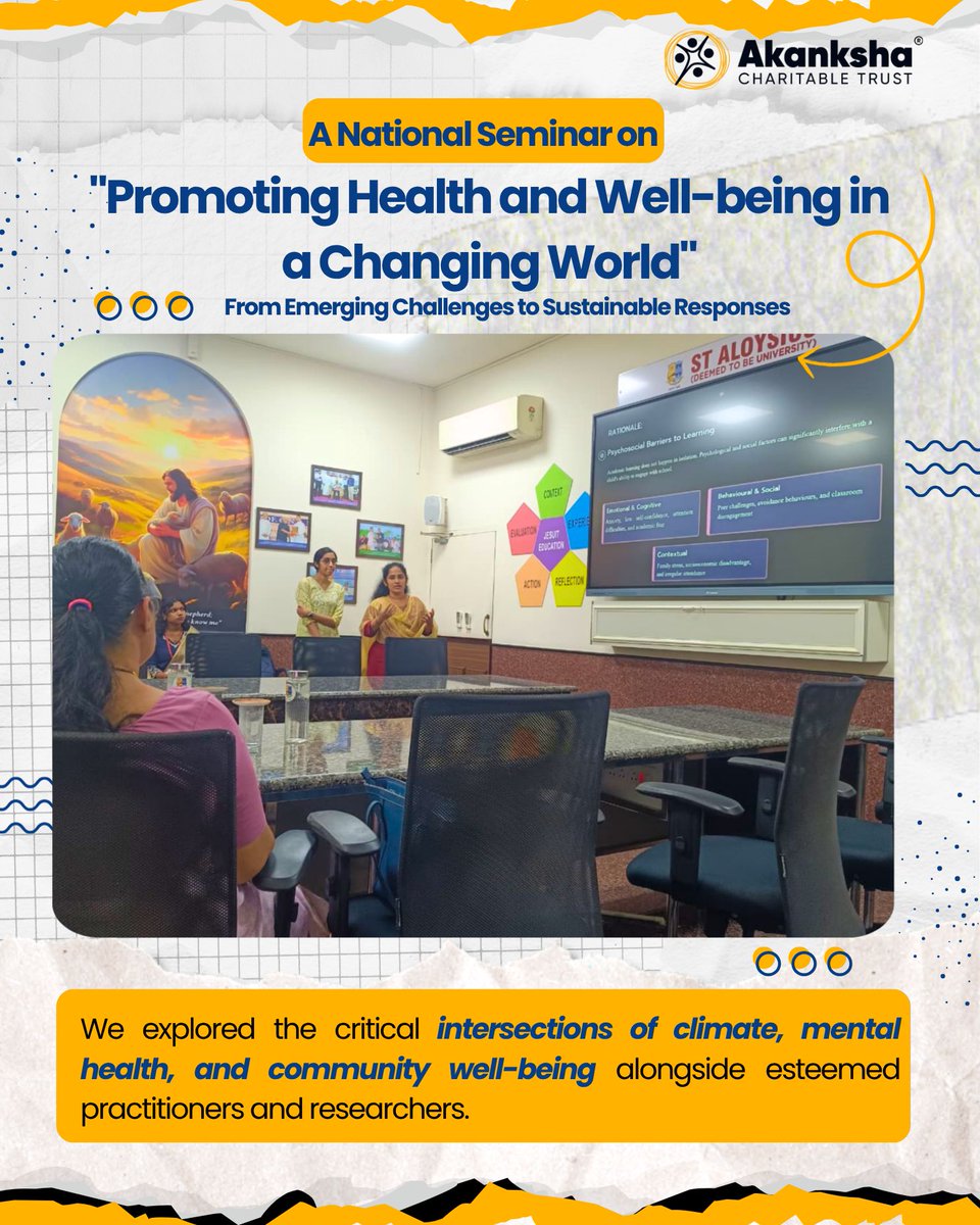 akanksha_trust's tweet photo. Akanksha Charitable Trust was honored to participate in SAMPRATHI–2026, a National Seminar on "Promoting Health and Well-being in a Changing World," organized by the Department of Social Work at St. Aloysius (Deemed to be University), Mangaluru.
#time_to_ACT #SAMPRATHI2026 https://t.co/58NKVVcuTB