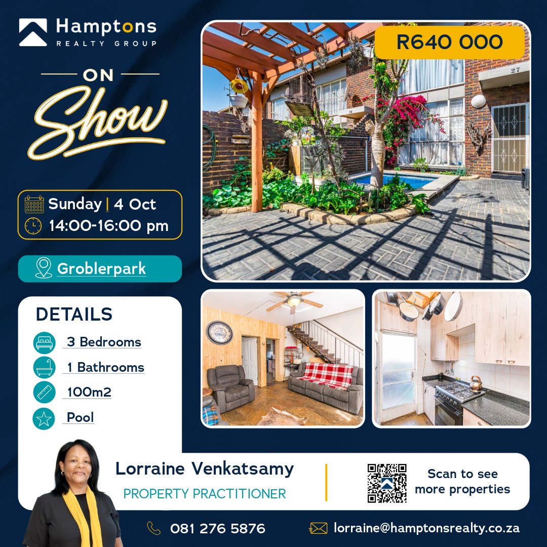 RealtyHamptons's tweet photo. Dream home alert! 🏡

Step into your future with this cozy 3-bedroom retreat in Groblerpark. Visit our show house this Sunday, 4 Oct, 14:00–16:00, to discover affordable luxury waiting for you!

#HomeSweetHome #PropertyForSale #GroblerparkLiving https://t.co/PA7GlD6Yru