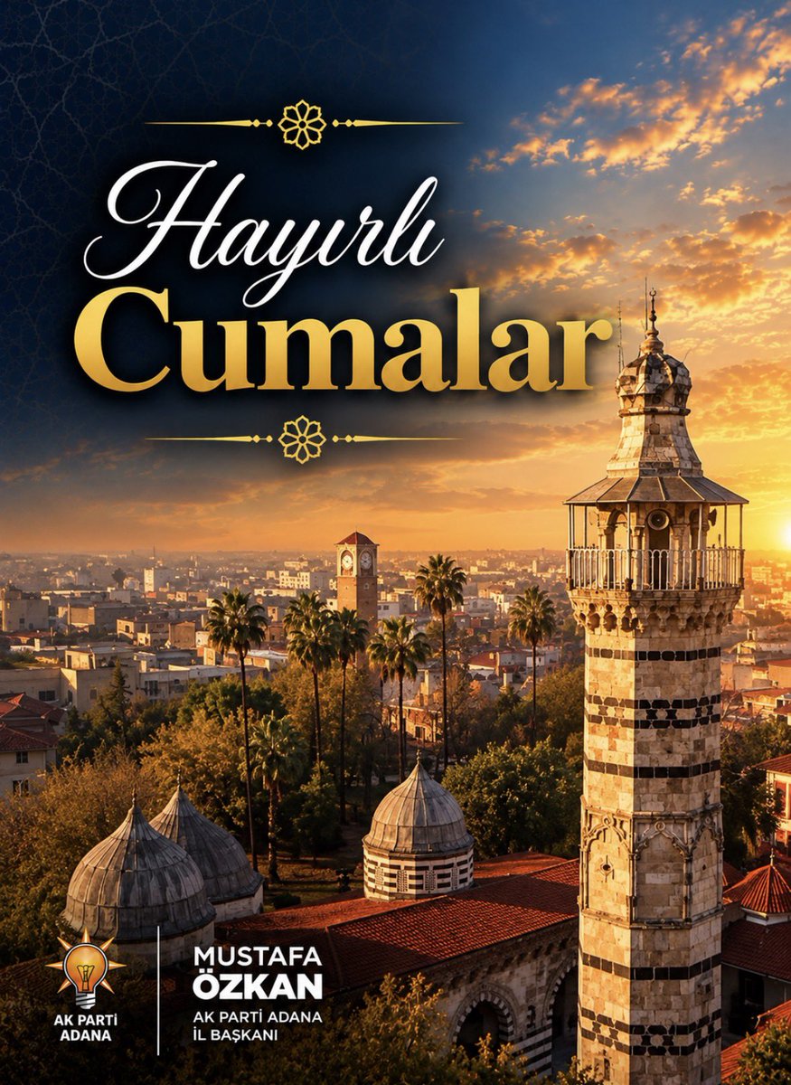 akpartiadanail's tweet photo. Bu mübarek Cuma'nın; İslam âlemine birlik, beraberlik ve kardeşlik getirmesini, tüm gönüllere huzur ve ferahlık vermesini diliyoruz.

Hayırlı Cumalar.

@omerrcelik
@abuyukgumus @yahyacelik_ @ozmehmetemin @avmustafaozkan
@KaramikSunay
@abdullahdogru01 @farukaytek https://t.co/1auUWsvL6Z