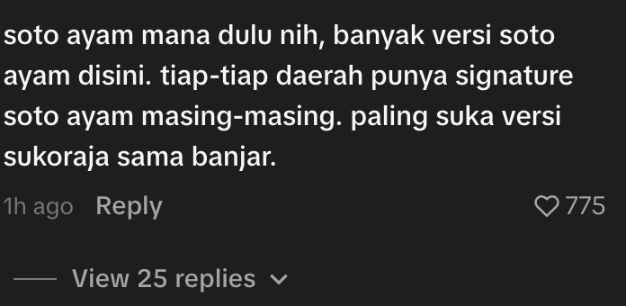 davidsabaru's tweet photo. Emang netijen TikTok tuh ajaib2 kok. Gue liat teaser idol's table di tiktok mnet waktu Carmen jelasin tentang soto ayam, baca kolom komentar ada yang komen kek gini.

Mengenalkan soto ya yang general aja, kalo mereka taunya soto ayam ya Carmen menjelaskan soto ayam itu apa. 

Masak iya Carmen harus jelasin satu-satu Soto Banjar, Soto Medan, Soto Betawi, Soto Lamongan, Soto Kudus, dan persotoan yang lain bjirrr.