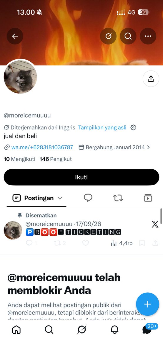 annahaszn's tweet photo. ⚠️⚠️ PENIPU TICKET DBL SUB FINAL ⚠️⚠️

Aku rugi 600k 4 tiket dari org ini, org sumatra guys, hati” ya, dan tolong be nice ya guys 🙏🏻🤍 https://t.co/GNUpu5JSW1