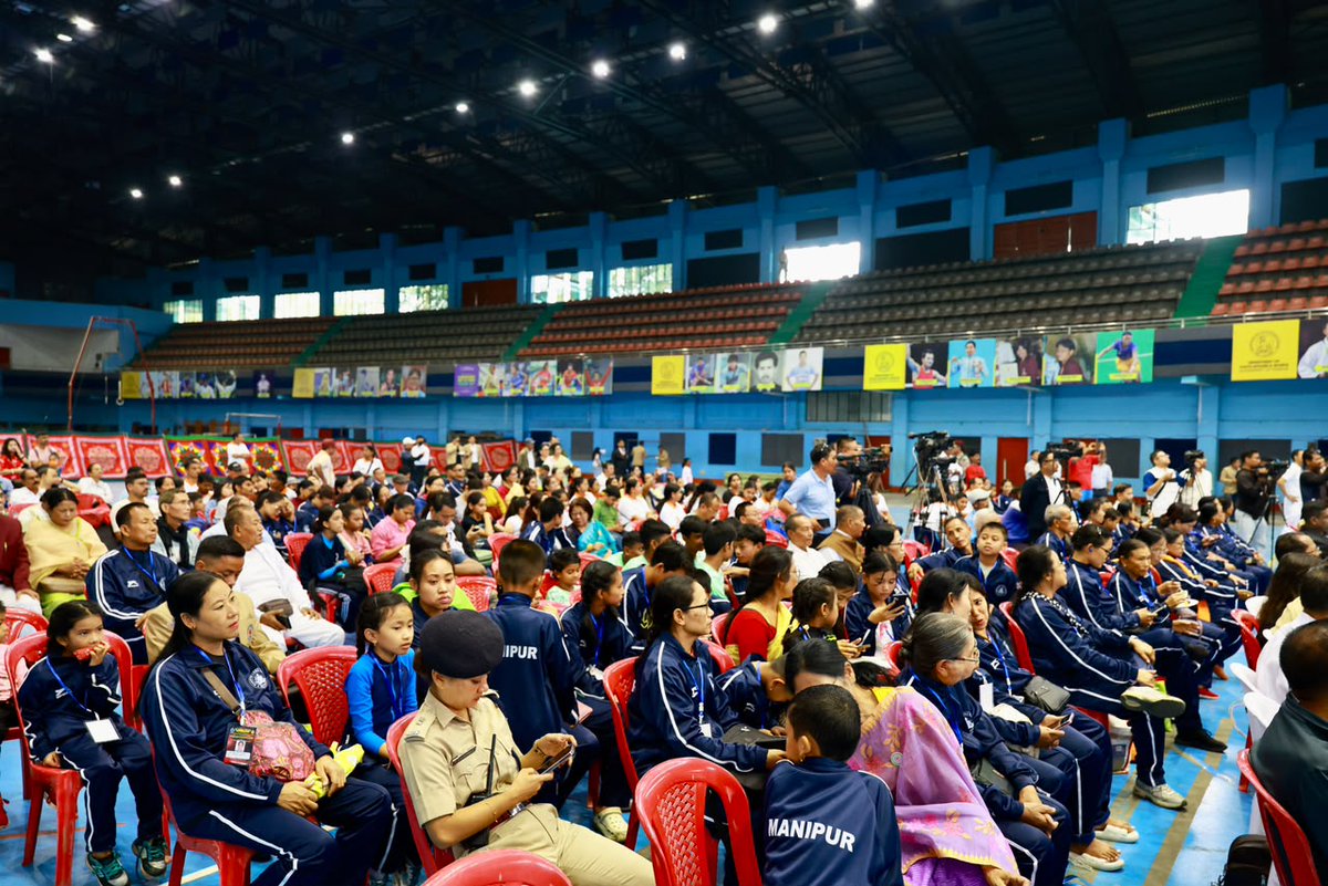 YKhemchandSingh's tweet photo. Honoured to attend the 38th National Yogasana Championship 2026 and the Selection Trial for the 12th World Yogasana Championship 2027, to be held in Thailand, today at the Khuman Lampak Main Indoor Stadium.

The prestigious championship was organised by the Manipur Yoga Society in collaboration with the All India Yoga Federation under the theme "Yogasana for Health, Harmony and National Unity." The championship will be held from 2nd to 4th October, 2026.

The event was also attended by Hon'ble Minister (Home), Shri Govindas Konthoujam and Hon'ble MLA of Wangkhei Assembly Constituency, Shri Th. Arunkumar Singh, along with other dignitaries.

I extend my best wishes to all the participants and commend the organizers for promoting yoga as a way of life for health and well-being.