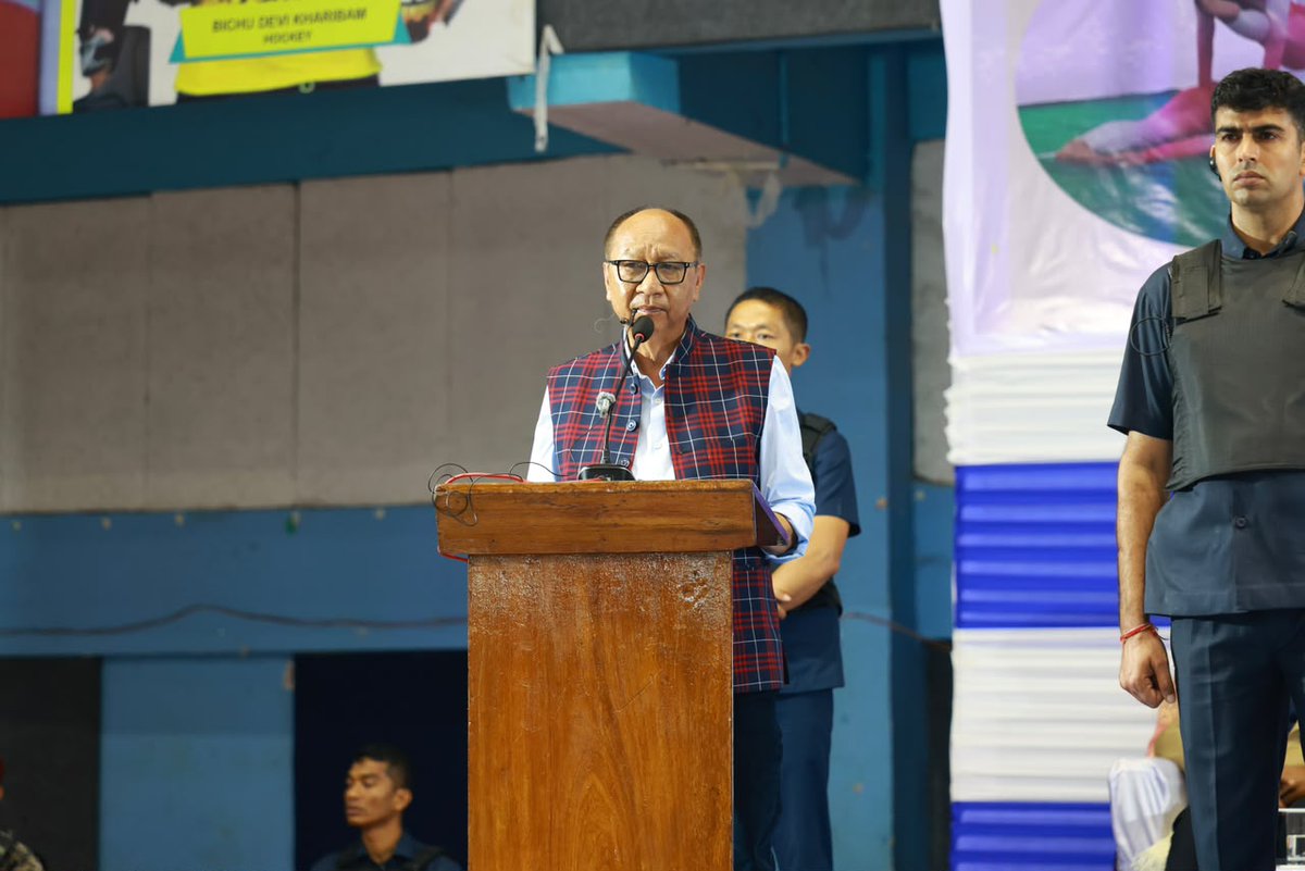 YKhemchandSingh's tweet photo. Honoured to attend the 38th National Yogasana Championship 2026 and the Selection Trial for the 12th World Yogasana Championship 2027, to be held in Thailand, today at the Khuman Lampak Main Indoor Stadium.

The prestigious championship was organised by the Manipur Yoga Society in collaboration with the All India Yoga Federation under the theme "Yogasana for Health, Harmony and National Unity." The championship will be held from 2nd to 4th October, 2026.

The event was also attended by Hon'ble Minister (Home), Shri Govindas Konthoujam and Hon'ble MLA of Wangkhei Assembly Constituency, Shri Th. Arunkumar Singh, along with other dignitaries.

I extend my best wishes to all the participants and commend the organizers for promoting yoga as a way of life for health and well-being.