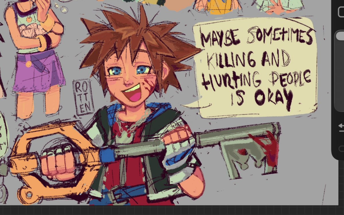 rottentherat's tweet photo. rewatching snapcubes KH fandub at 2 am time to doodle  
#kingdomhearts | #snapcube https://t.co/ePFfEa2bBU