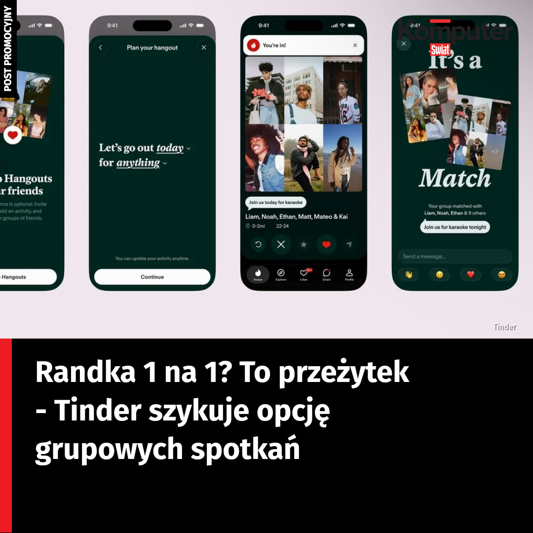 komputer__swiat's tweet photo. Tinder rozwija nowy sposób nawiązywania znajomości, który wykracza poza spotkania we dwoje i opiera się na wspólnej aktywności. 👉 https://t.co/KfnKB8sUyW #komputerswiatprogramyiaplikacjeaplikacjenatelefon #tinder #aplikacja #randki https://t.co/bUgmQmFmBg