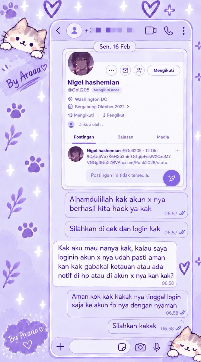 keitrhn's tweet photo. Alloo Jasa Pemulihan Akun &amp; Recovery Account and delete account 💜

Siap Melayani keluhan :
➡Pulihkan,Balikin &amp; Hapus Akun / Nonaktifkan Sosmed

( Facebook, Instagram, TikTok, WhatsApp,Twitter/X, Gmail)

Lacak Lokasi — Sadap Whatdapp — Hack Akun 

Fastrespon? Wa Di Profil Ya📲 https://t.co/JUXGUWZ6Fh